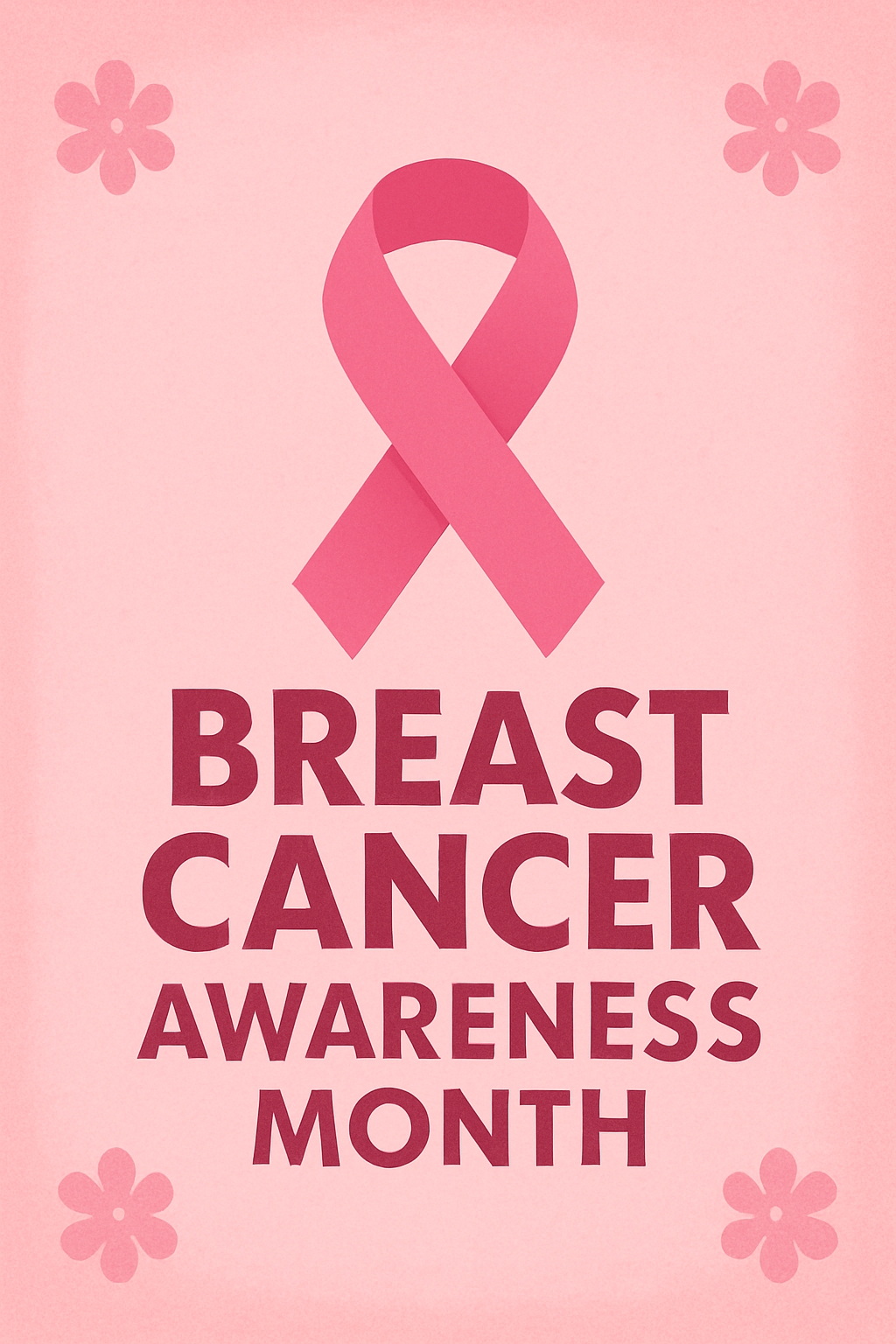 Breast Cancer Awareness Month Minimalist Poster Design