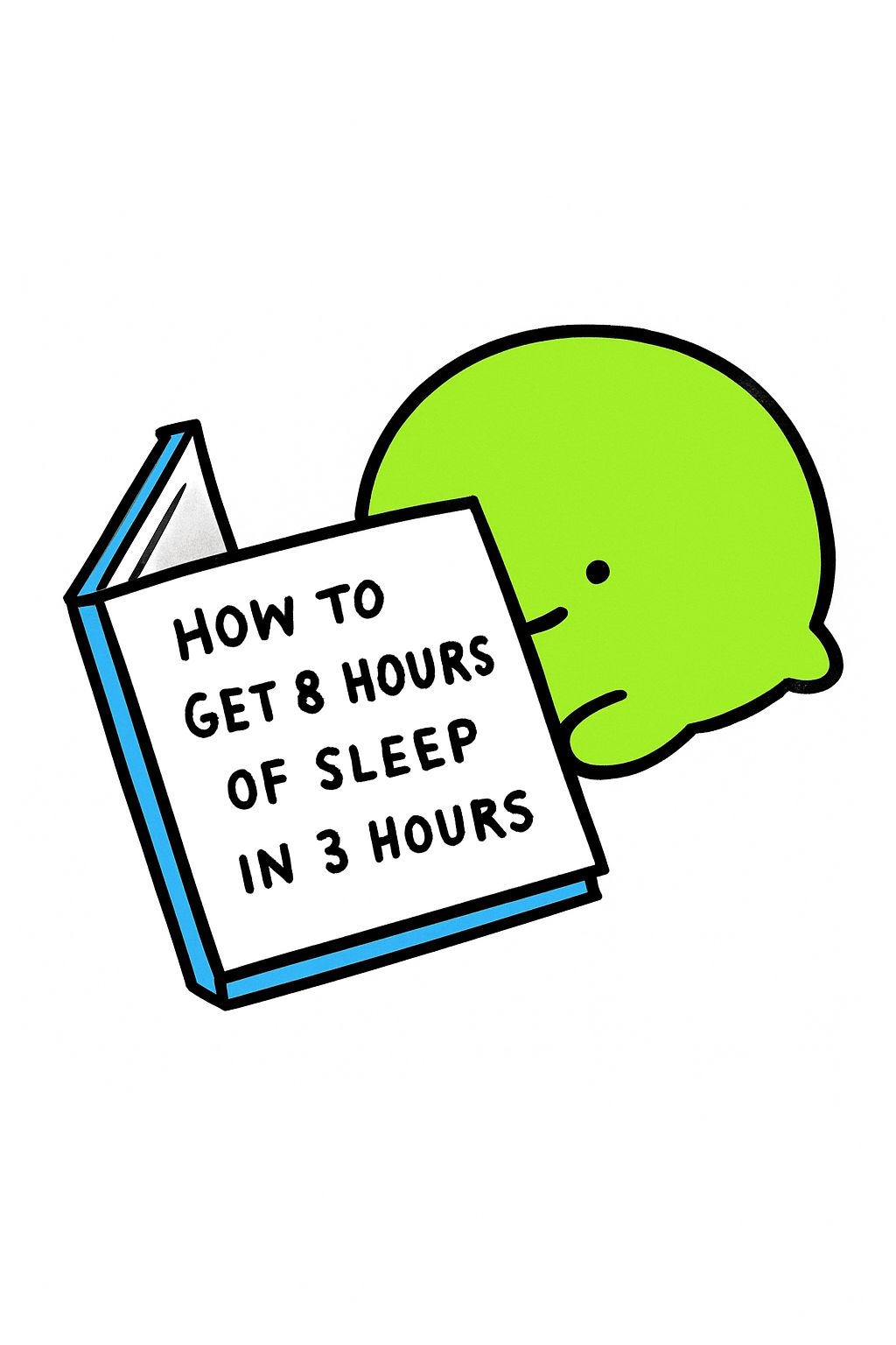 Playful Cartoon Character Reading Humorous Sleep Book Sticker