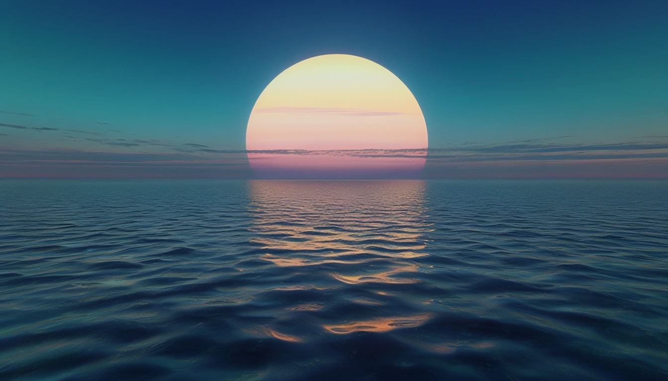 Tranquil Seascape with Vibrant Sunset and Gentle Waves Virtual Backgrounds