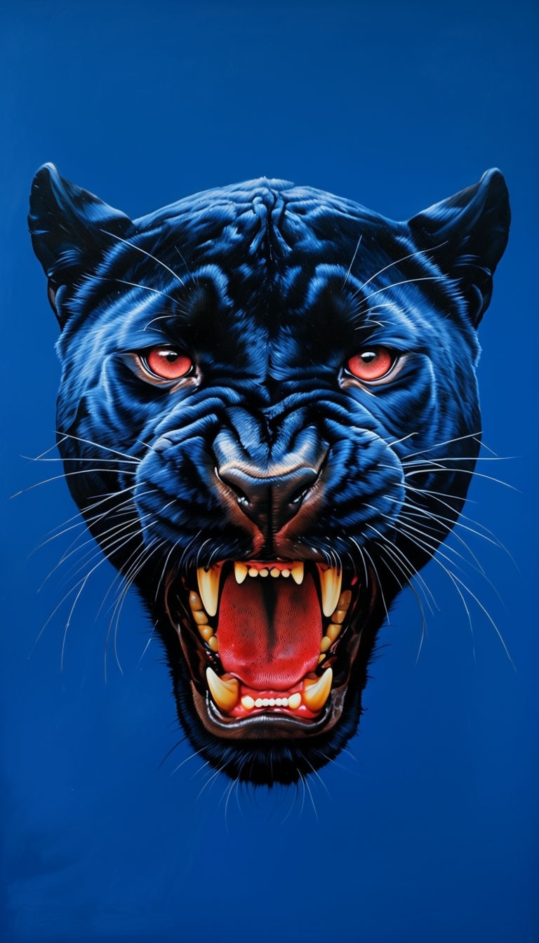 Stunning Black Panther Face Realism with Fierce Expression Phone Case Cover