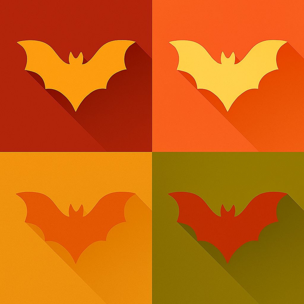 Modern Bat Silhouettes in Colorful Quadrant Design Sticker
