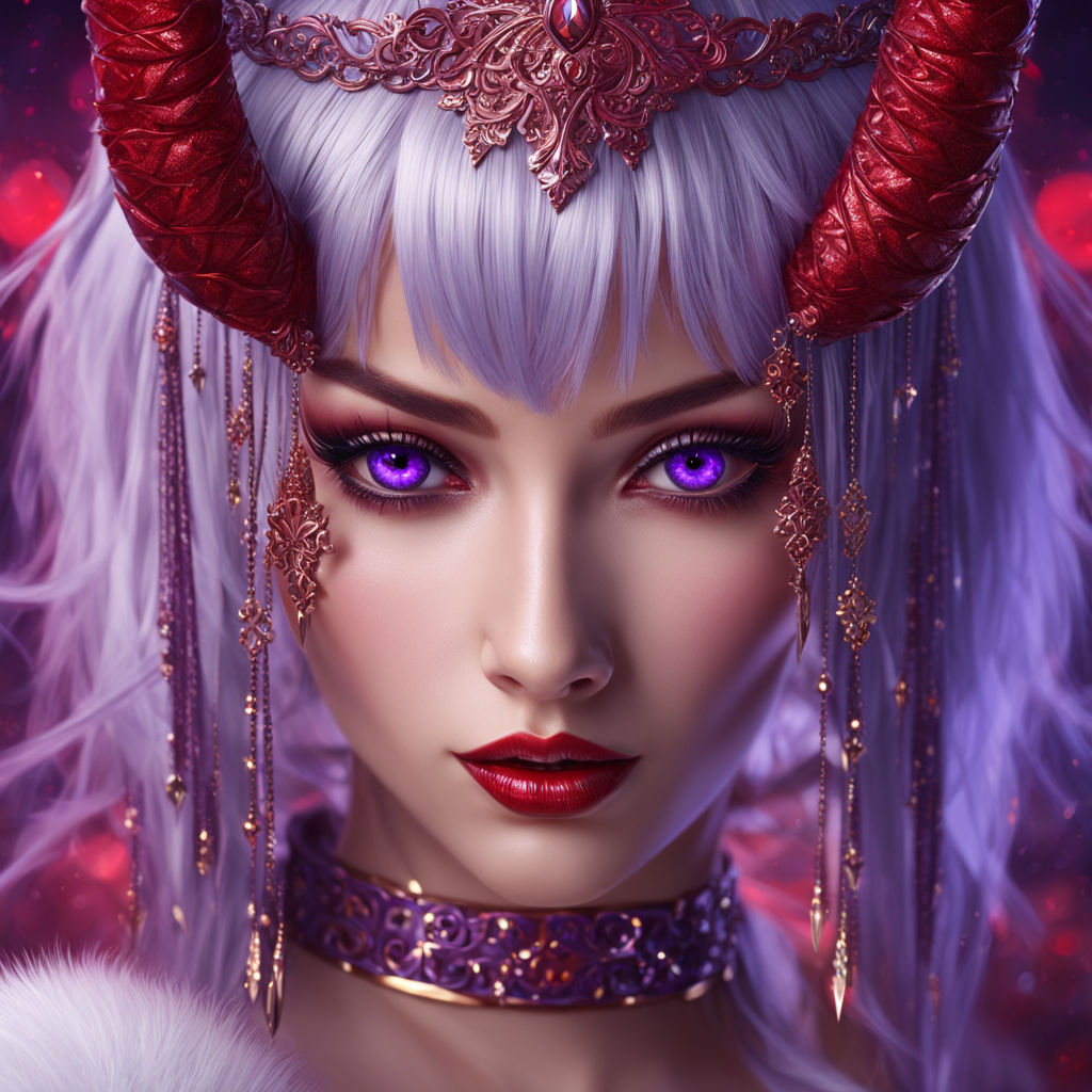 a detailed purple beautiful succubus as would be a member of babymetal