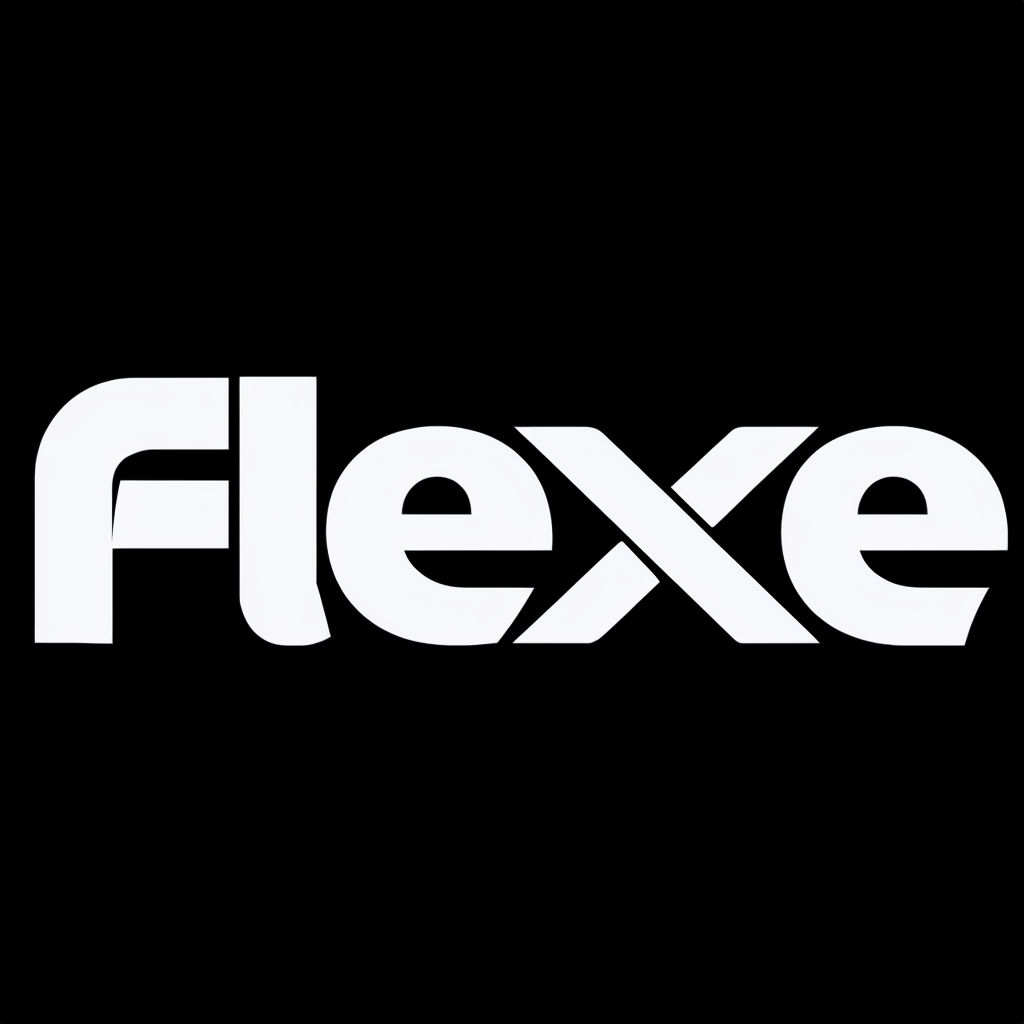 Modern Minimalist Flexe Logo Design on Black Background