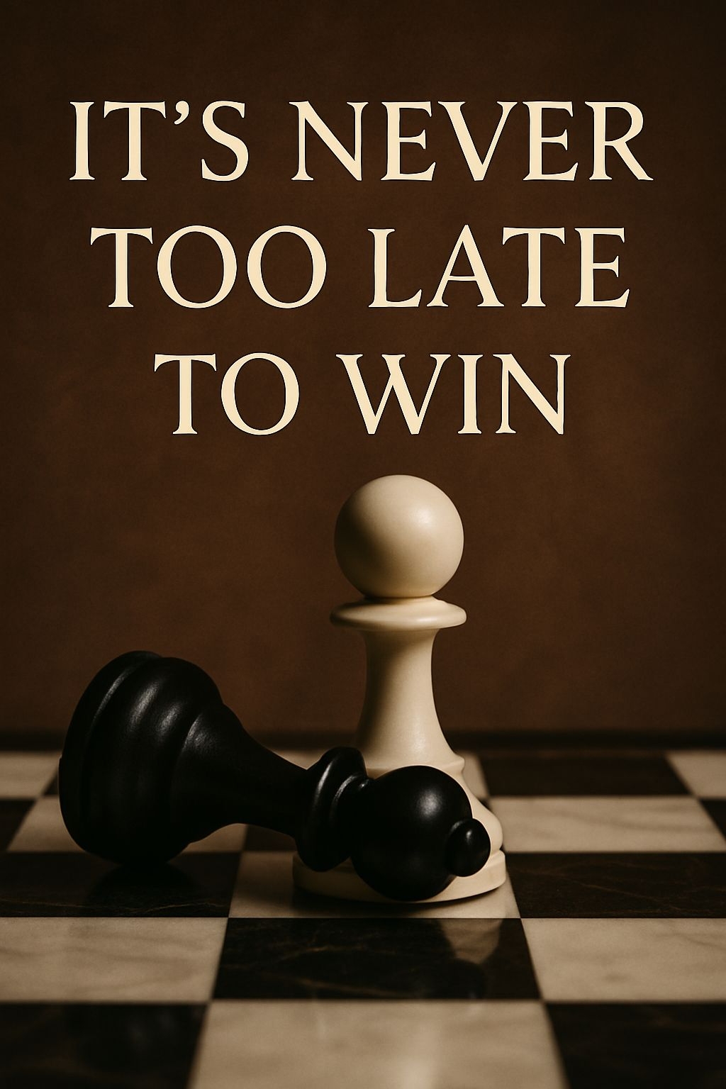 Inspirational Chess Pawn and Knight Quote Poster
