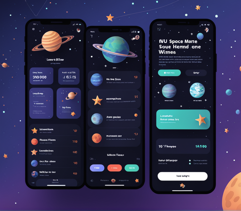 UI design of a Spacethemed Arcade Game by Yuriy Vikt Playground