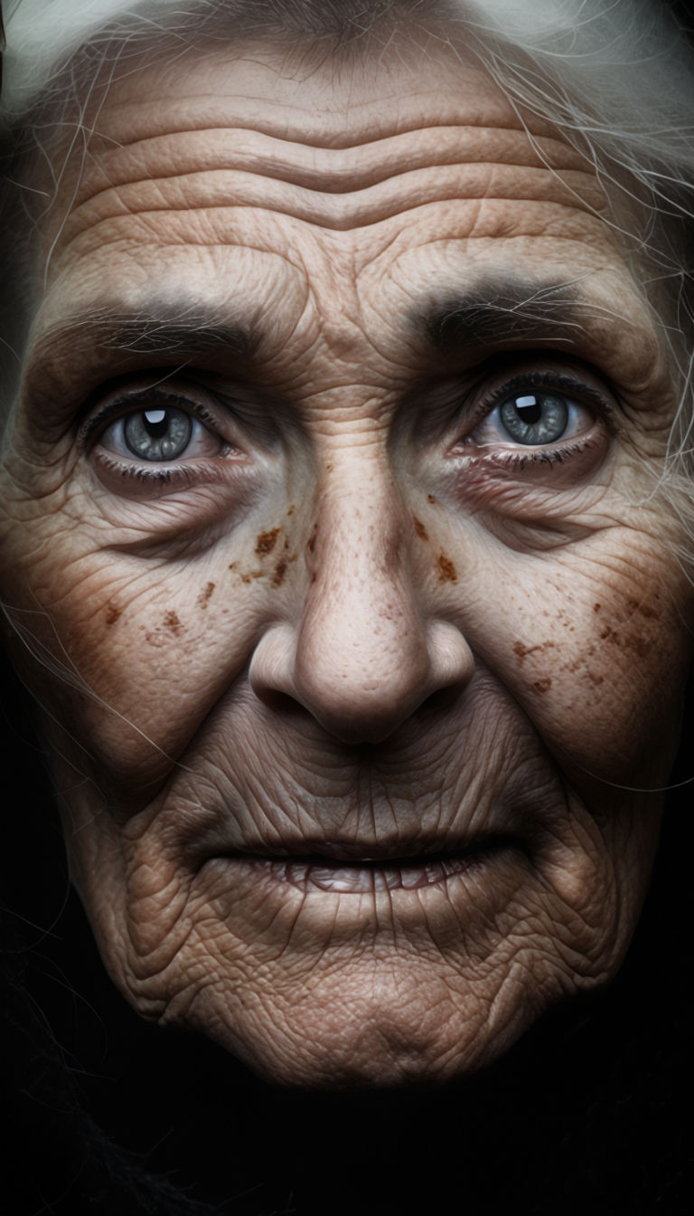 Intense Portrait of an Elderly Woman Photography Art