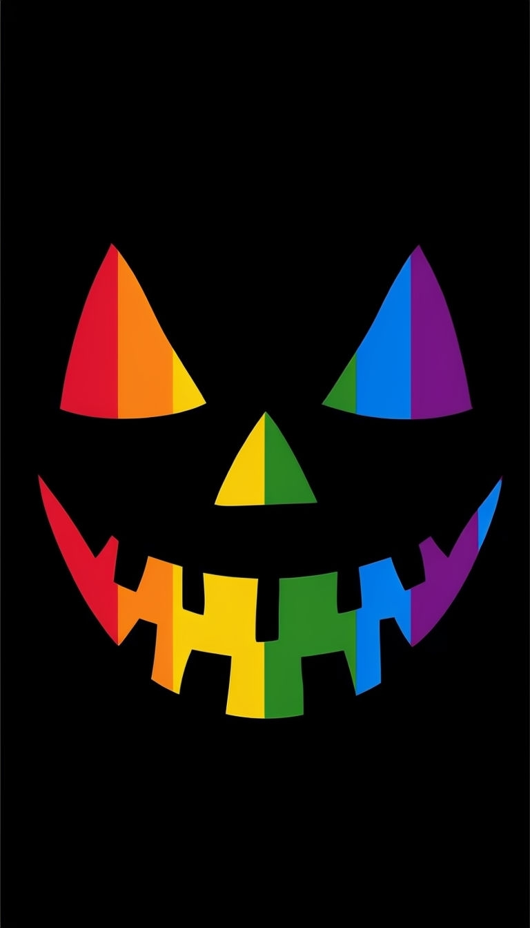 Vibrant Rainbow Jack-O'-Lantern Illustration T-Shirt