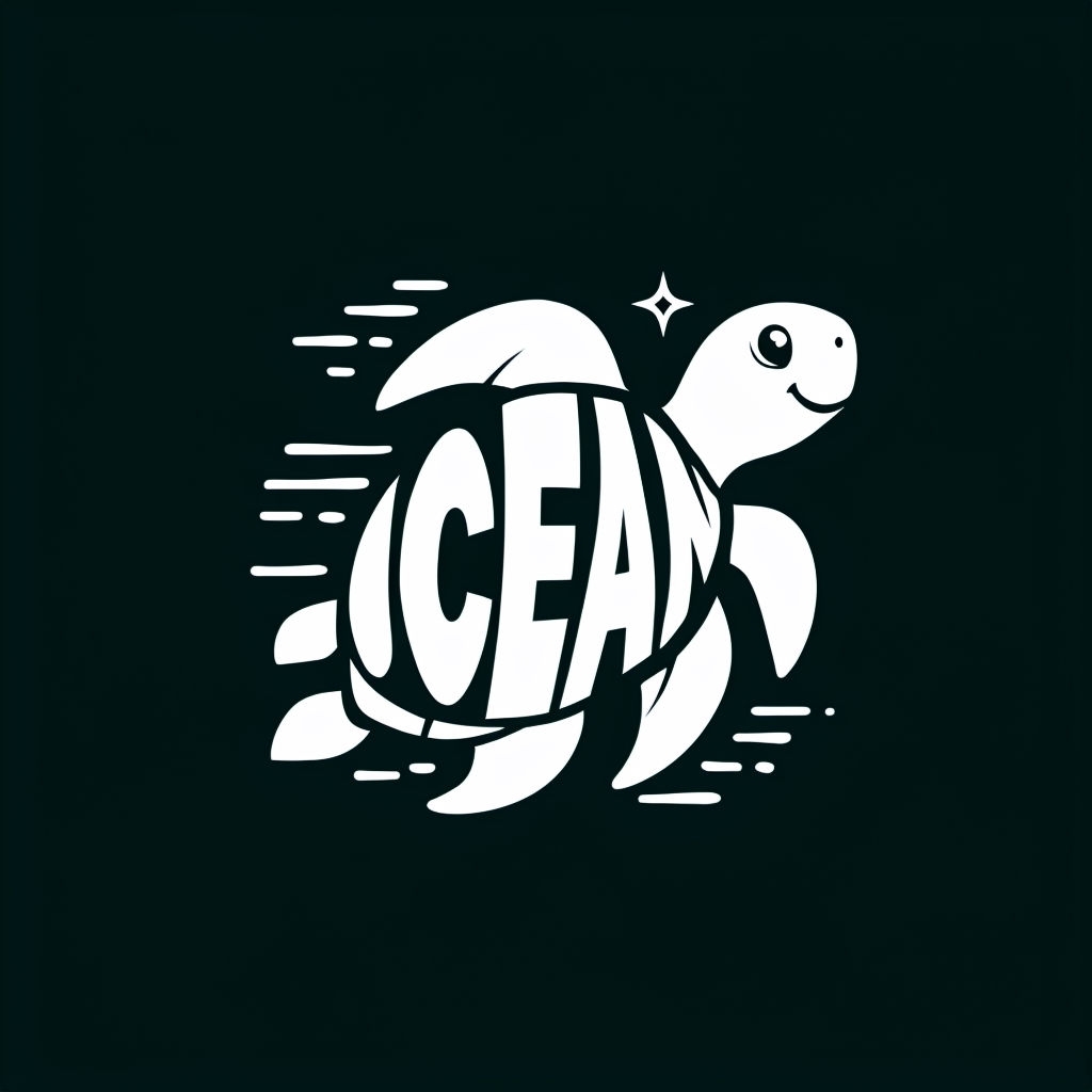 Minimalist Turtle and Ocean Typography Graphic T-Shirt