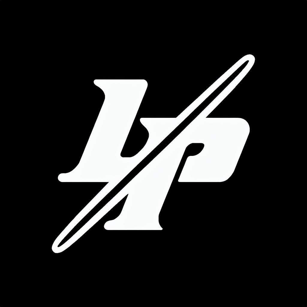 Bold Minimalist LP Logo Design on Black Background Monogram