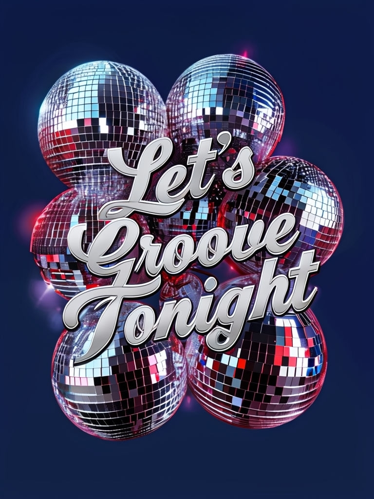 Let's Groove Tonight Disco Ball Digital Design Sign