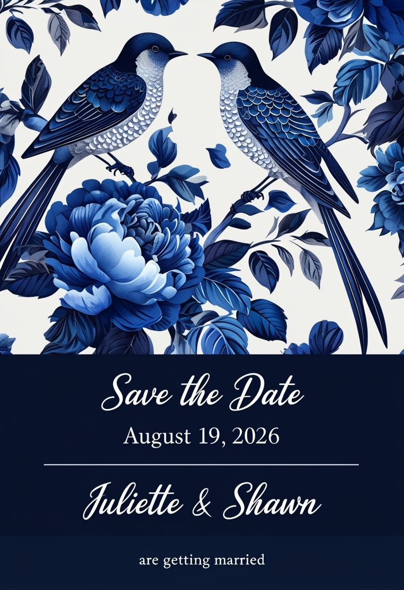 Elegant Floral Save the Date Card Design for Weddings Cards & Invites