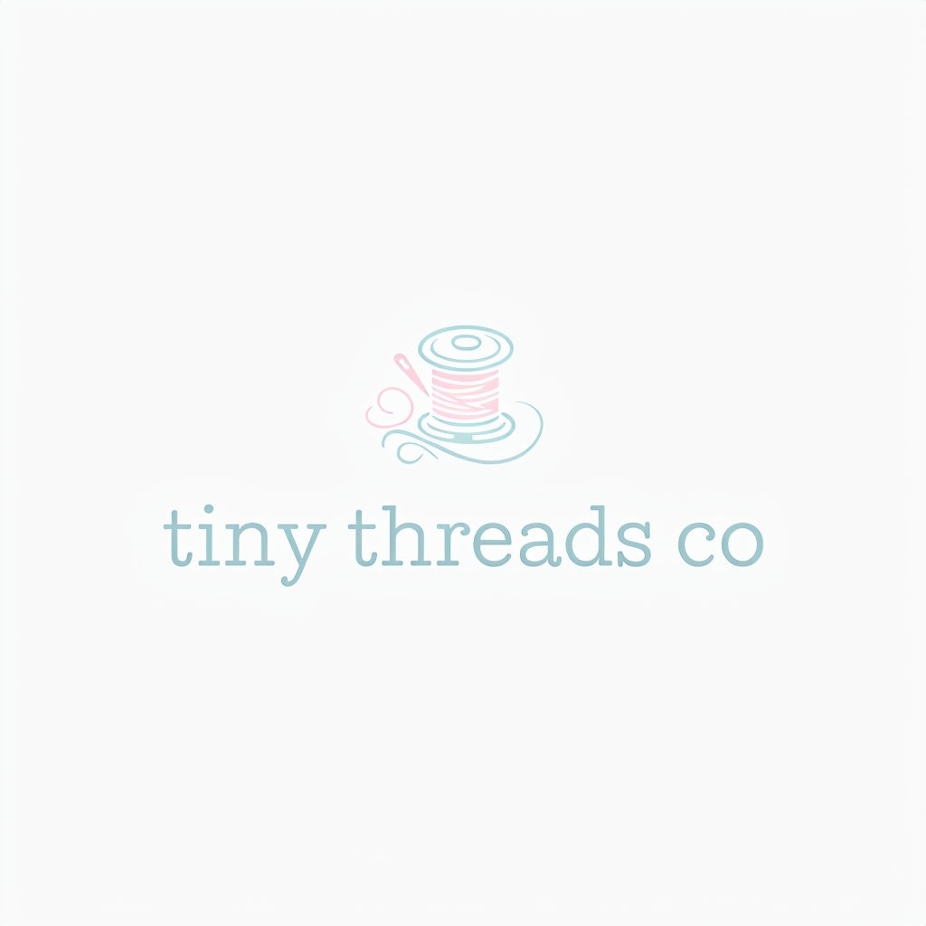 Minimalist Soft Pastel Tiny Threads Co Logo Design