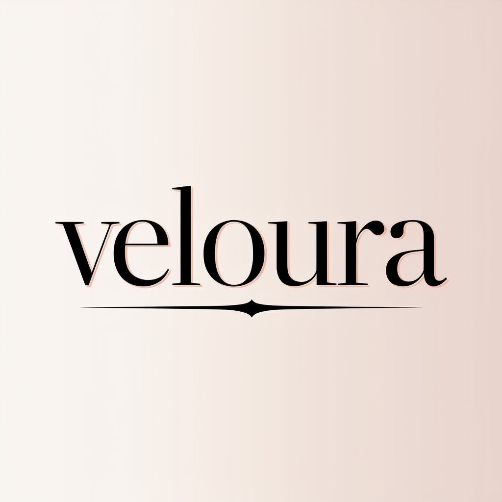 Elegant Veloura Fashion Logo with Soft Rose-Gold Accent