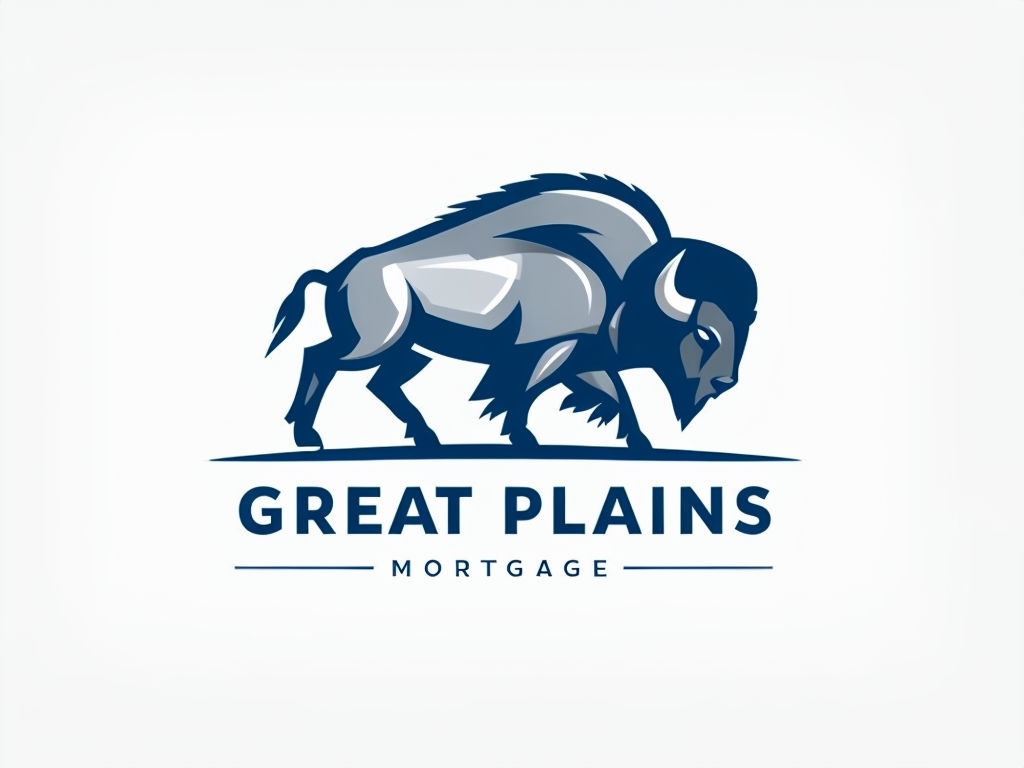 Stylized Bison Logo for Great Plains Mortgage Company