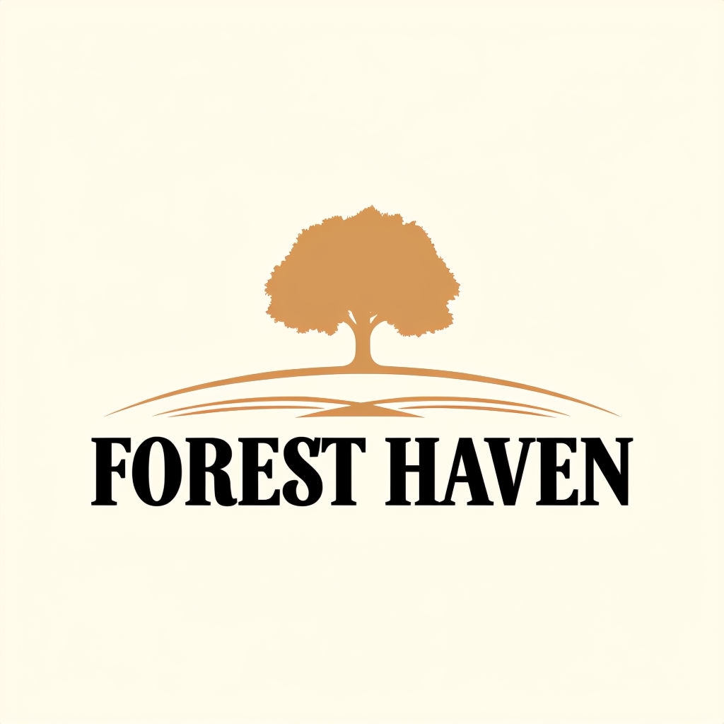 Minimalist Forest Haven Tree Logo Design for Modern Branding Logo