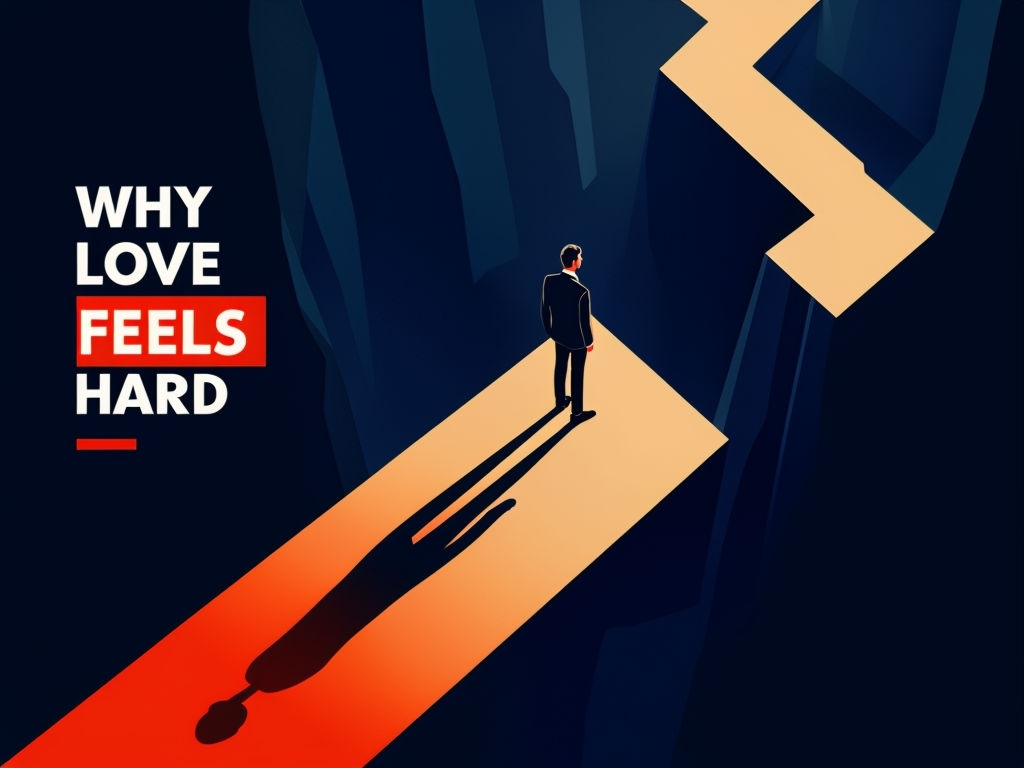 Contemplative Man on Zigzag Path with Dramatic Text Poster