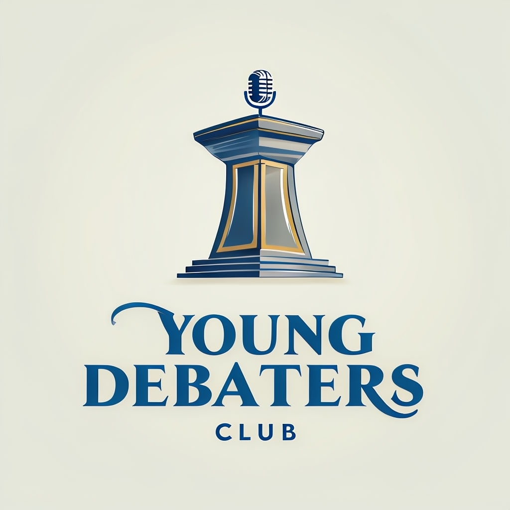 Elegant Young Debaters Club Logo with Digital Microphone