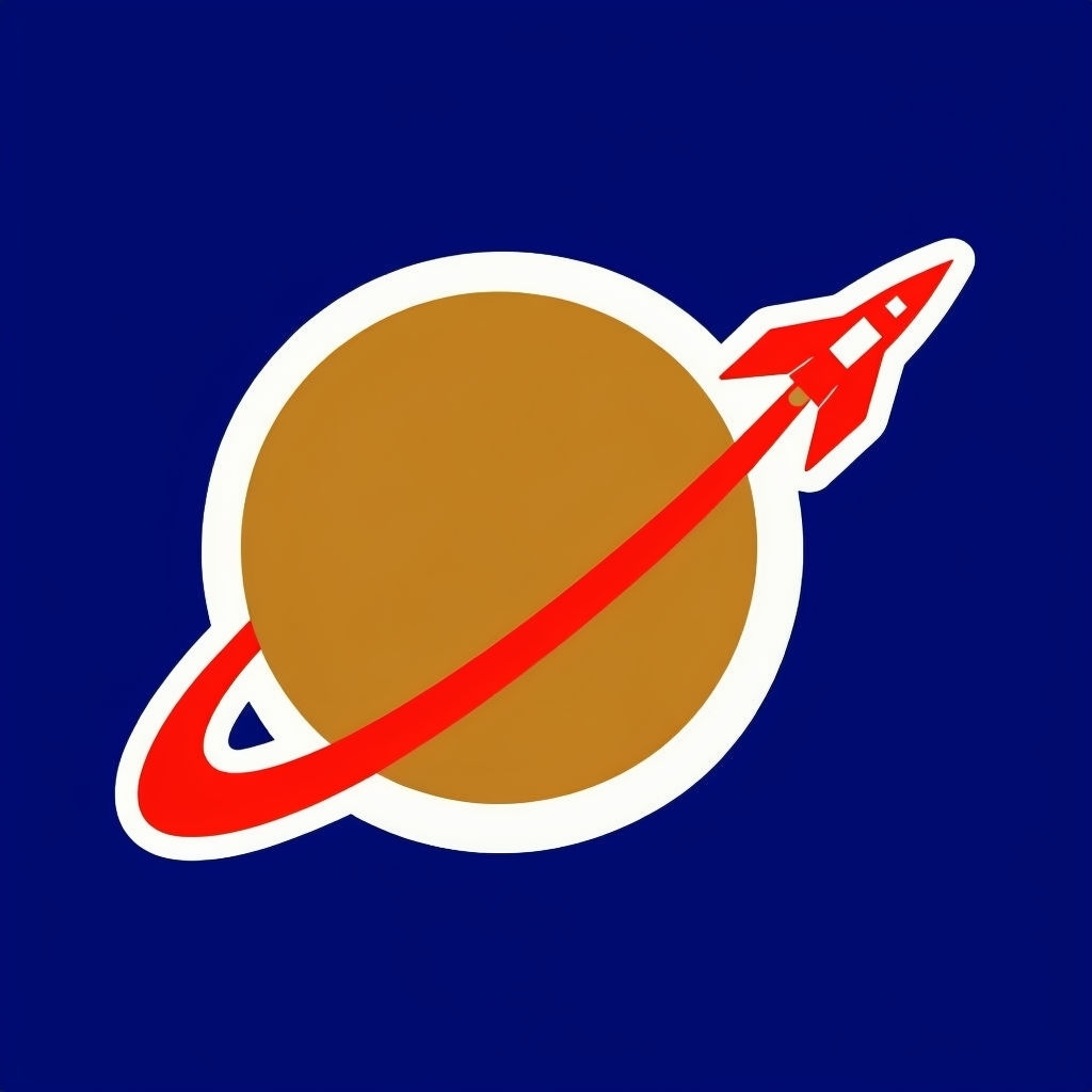 Retro Space Planet and Rocket Illustration T-shirt