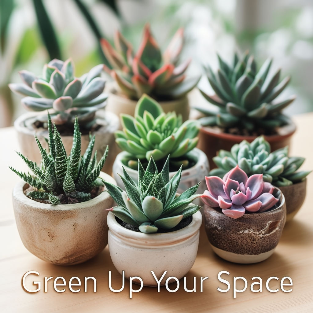 Elegant Succulent Collection with Modern Text Social Media Post