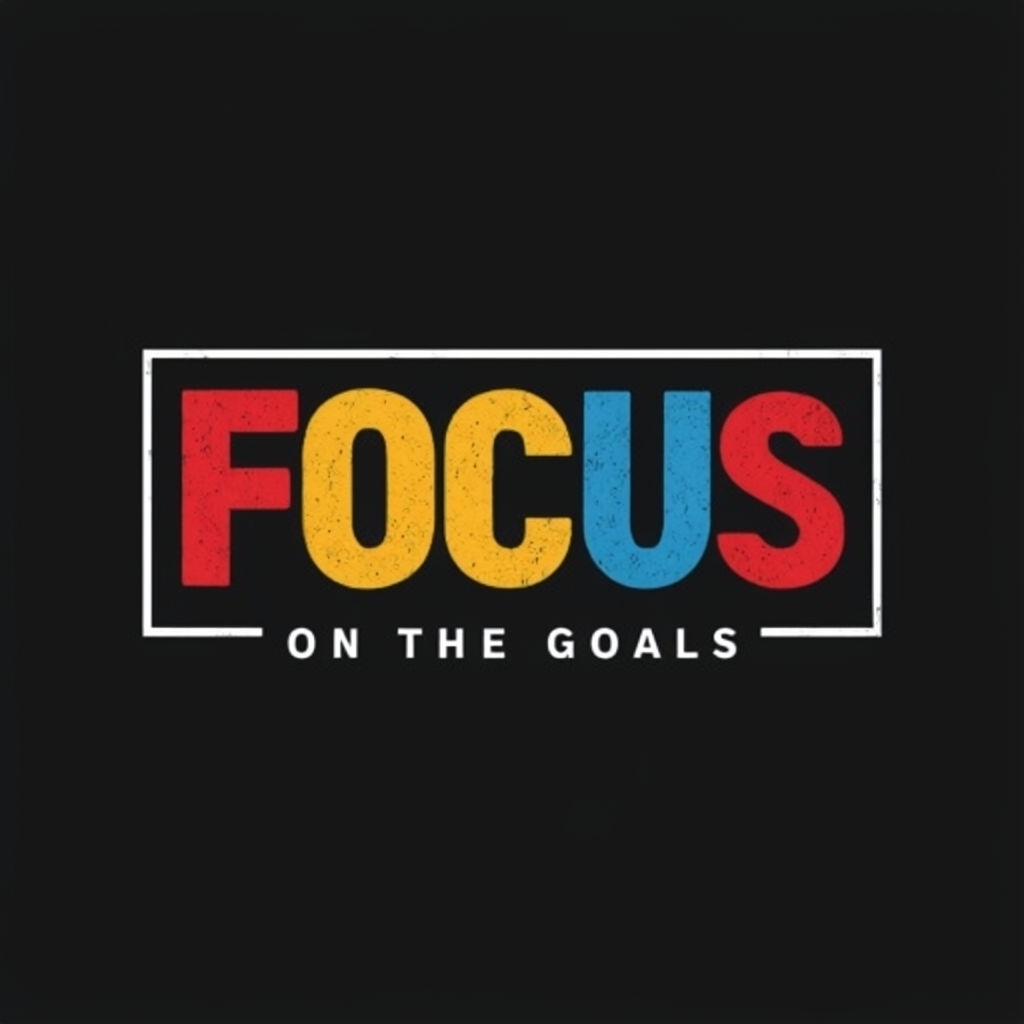 Vibrant FOCUS ON THE GOALS Motivational Typography T-Shirt