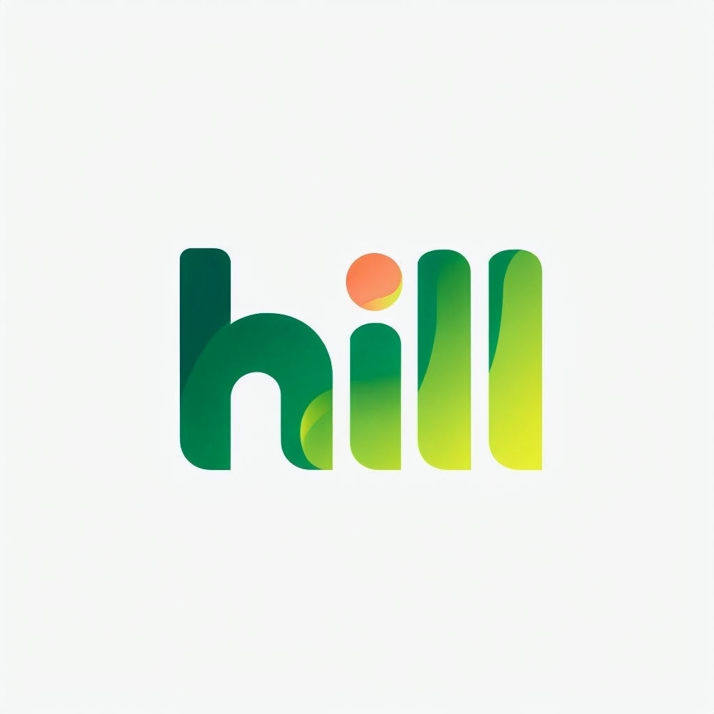 Modern Gradient Hill Logo Design with Dynamic Circular Accent