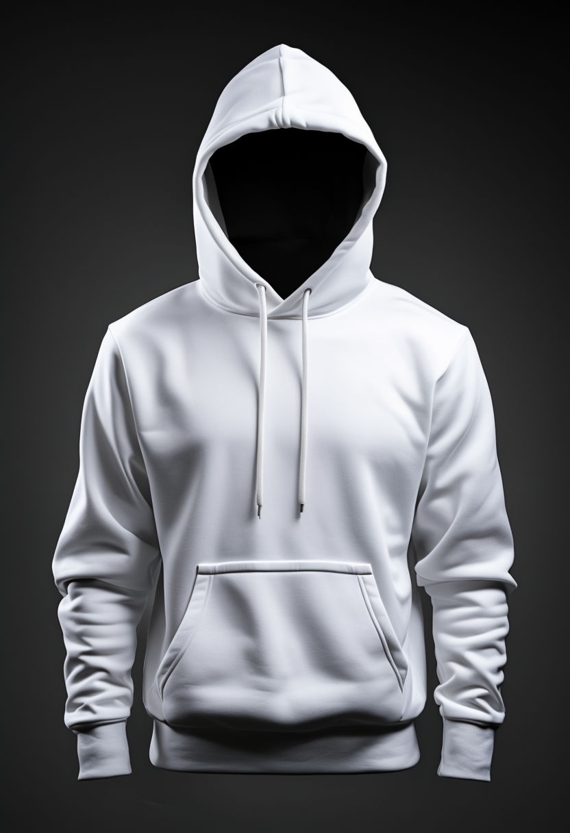 Minimalist White Hoodie Studio Photograph Mockup