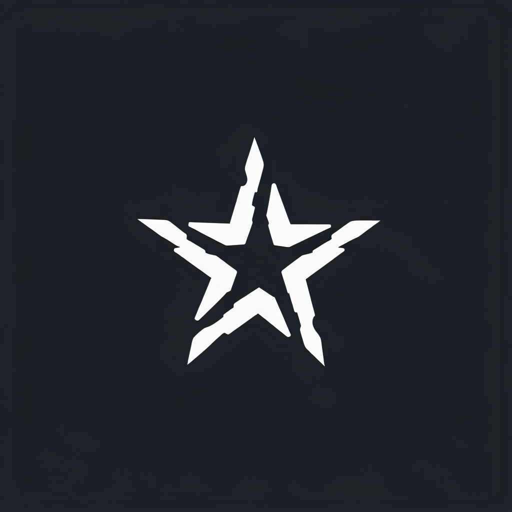 Modern Minimalist White Geometric Star Logo Design