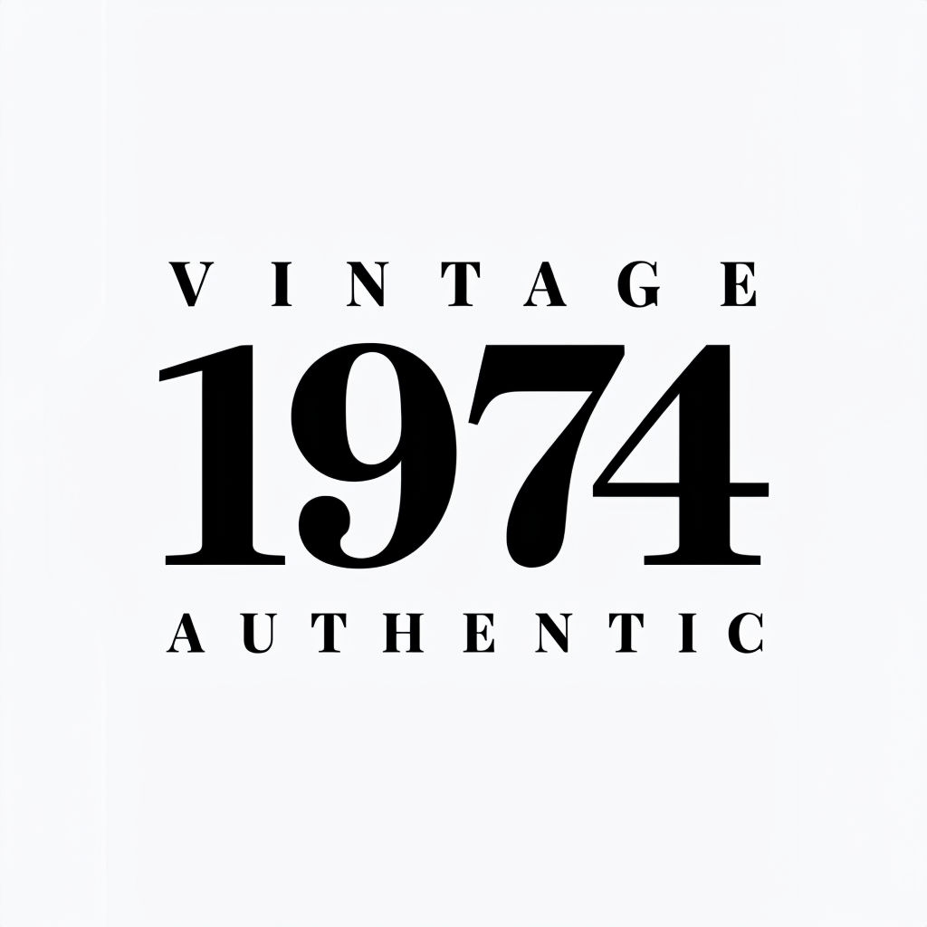 Vintage 1974 Authentic Minimalist Design T-Shirt