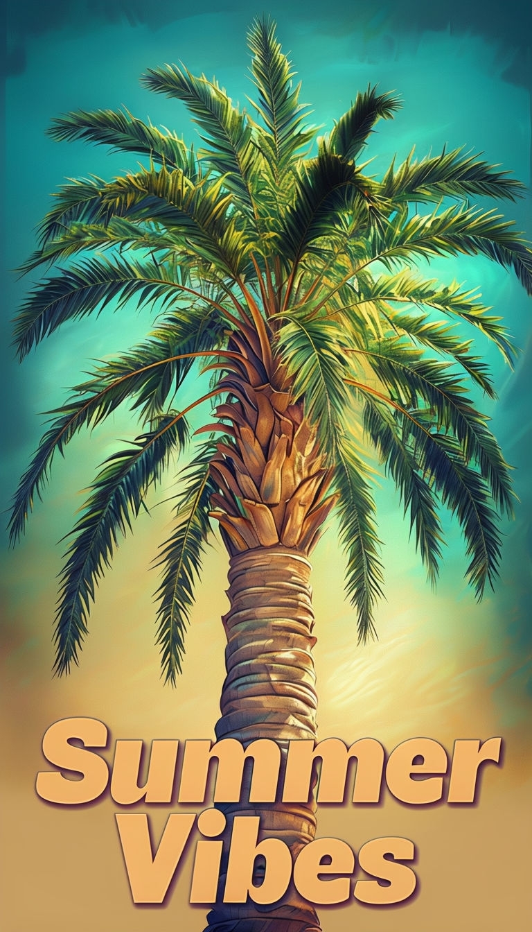 Tropical Palm Tree Summer Vibes Graphic T-Shirt
