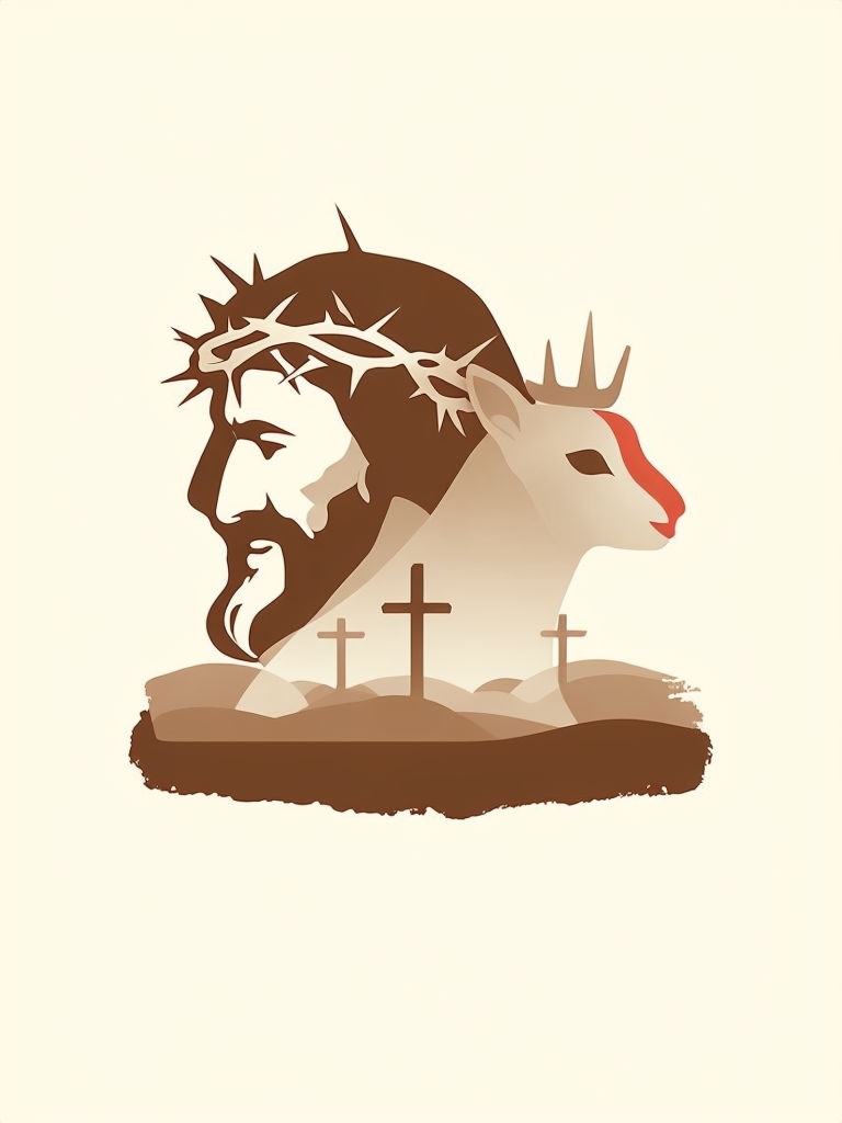 Layered Jesus and Lamb Graphic Novel Design T-Shirt