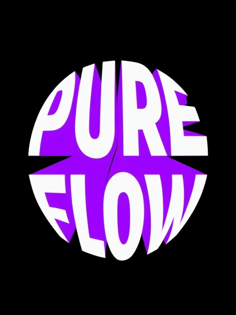 Bold 3D Pure Flow Text Graphic T-Shirt Design