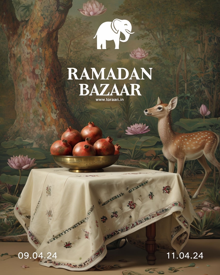 Serene Nature-Inspired Still Life Advertisement for Ramadan Bazaar Ads