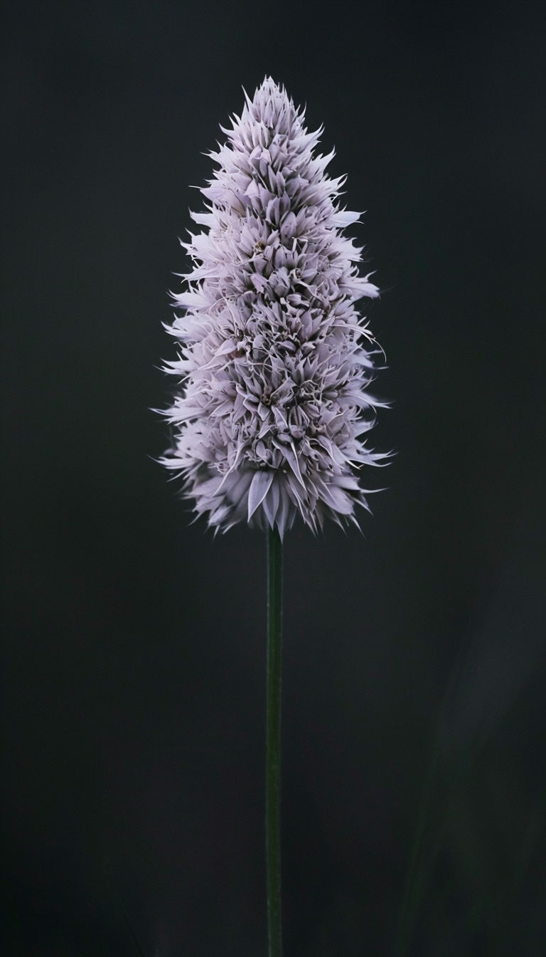 Serene White Wildflower Close-Up Against Dark Background Mobile Wallpaper