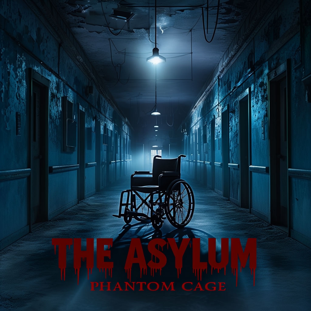 Eerie Asylum Corridor with Ghostly Wheelchair Album Cover