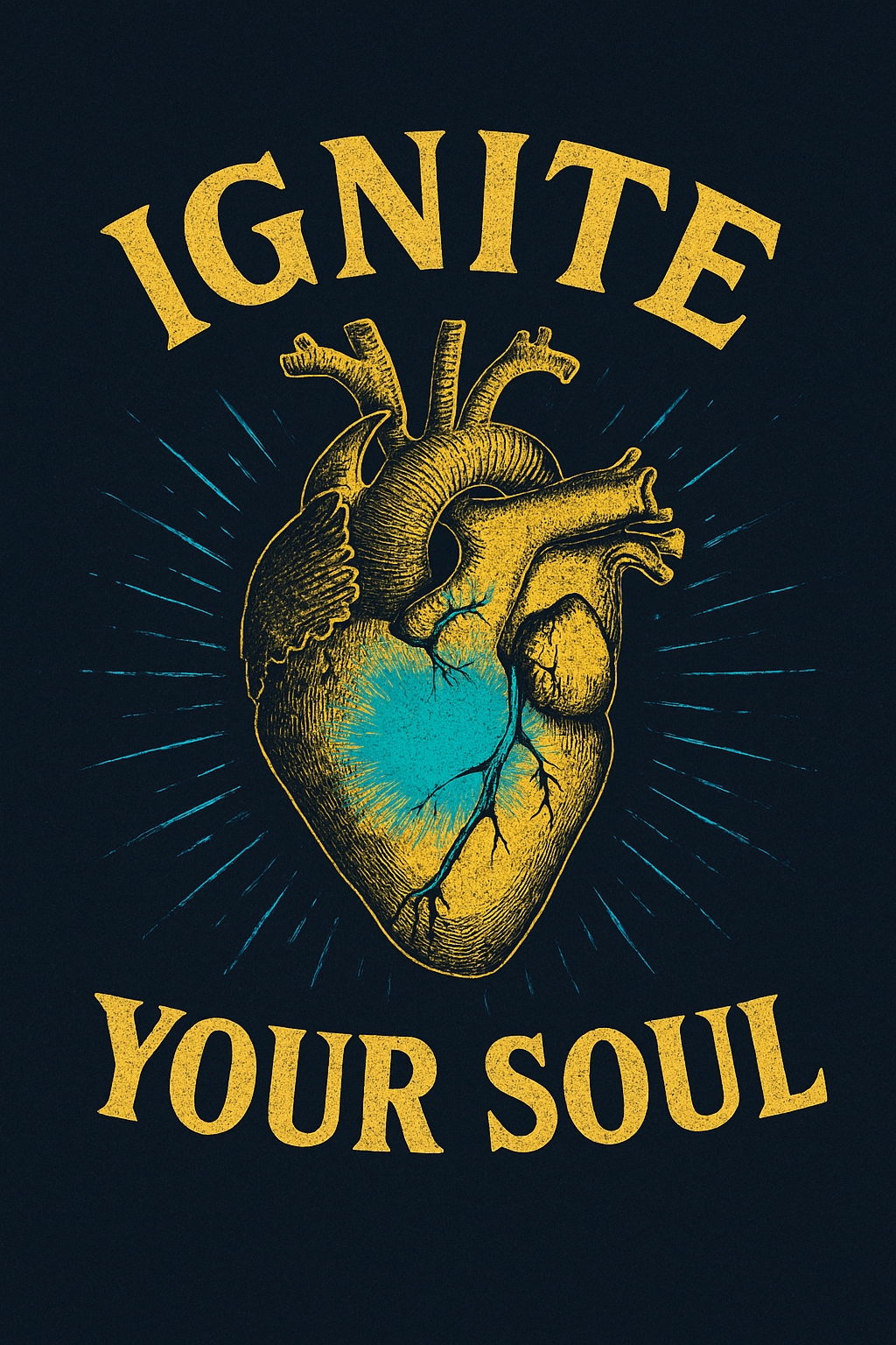 Vintage Anatomical Heart Ignite Your Soul Motivational T-Shirt