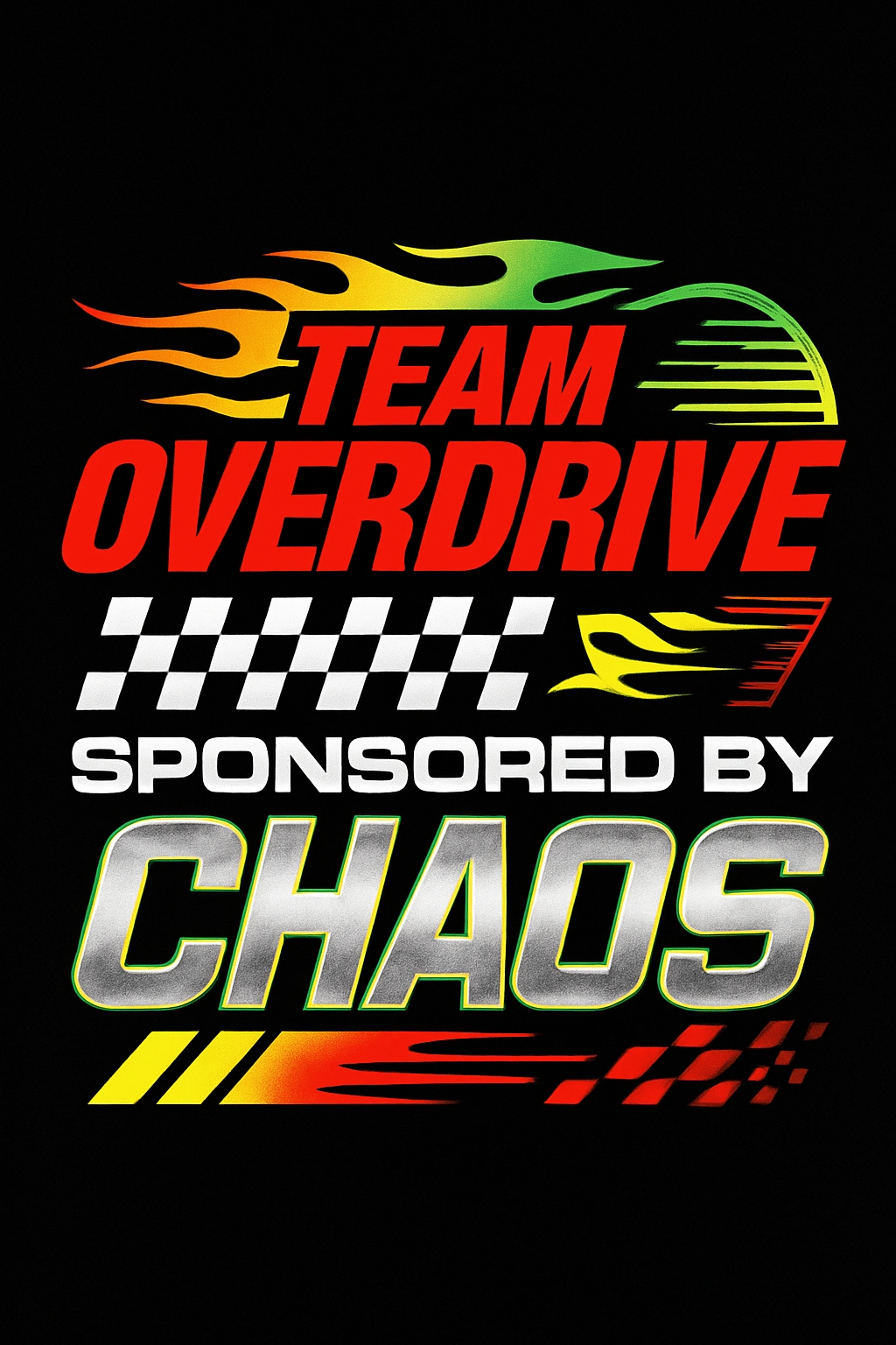 Team Overdrive Racing Graphic with Flames T-Shirt