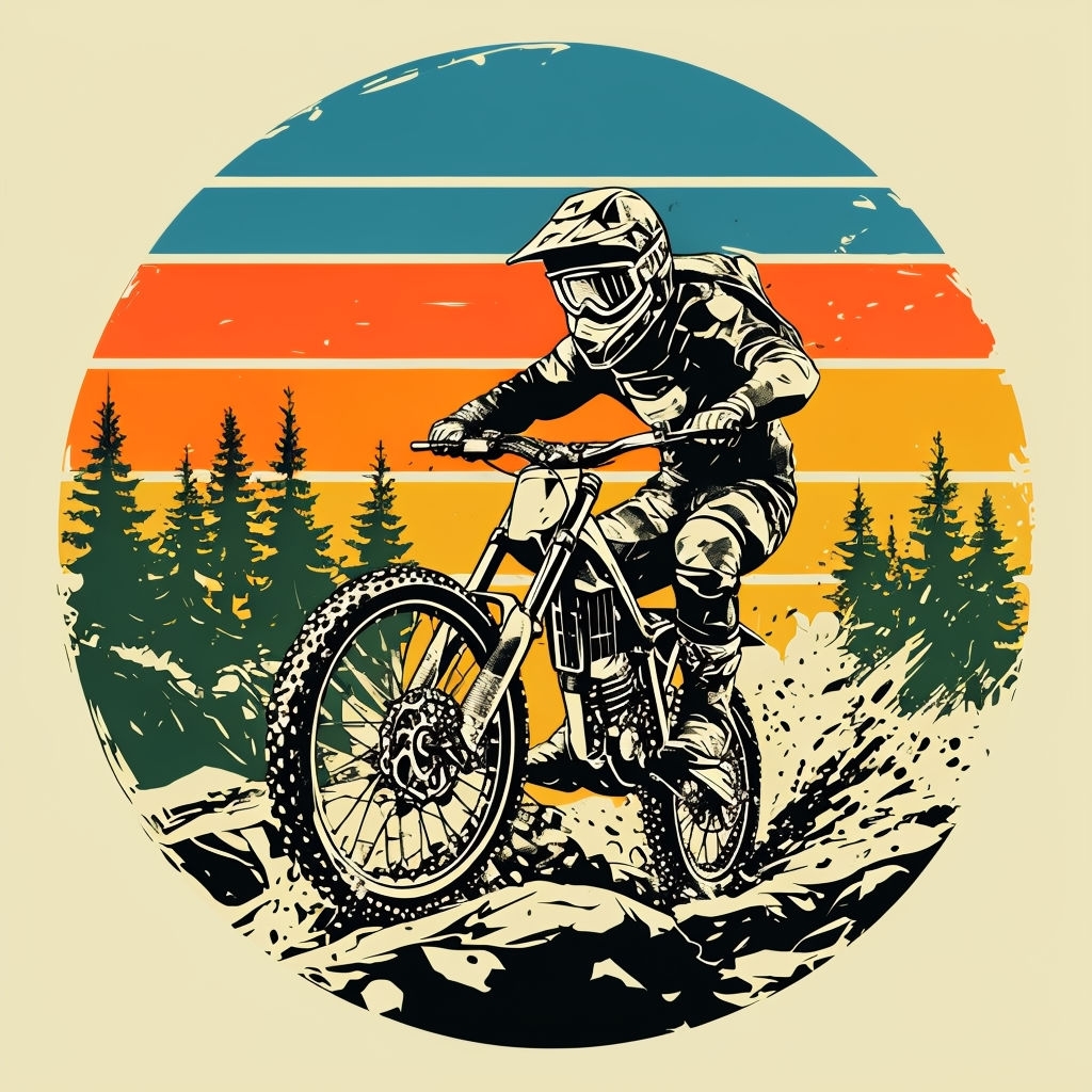 Vintage Motorcyclist Mountain Bike Adventure T-Shirt