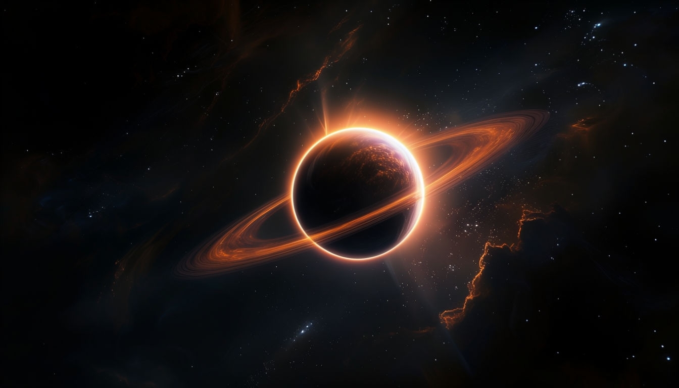 Vibrant Celestial Exoplanet Scene with Twinkling Stars Background