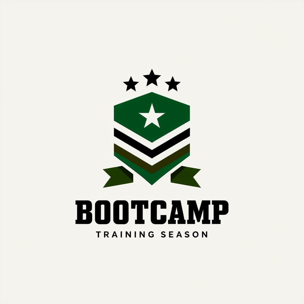 Modern Military Bootcamp Logo Design for Hats