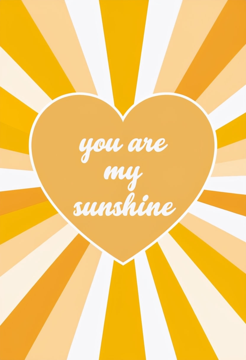 Uplifting Heart-Shaped Sunshine Graphic Design Card Art 