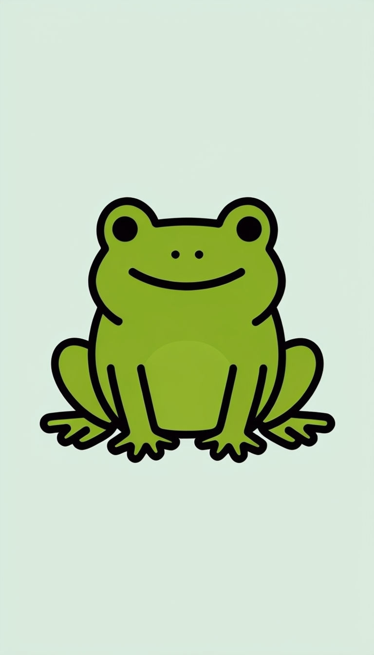 Cheerful Cartoon Green Frog Illustration Phone Case Cover
