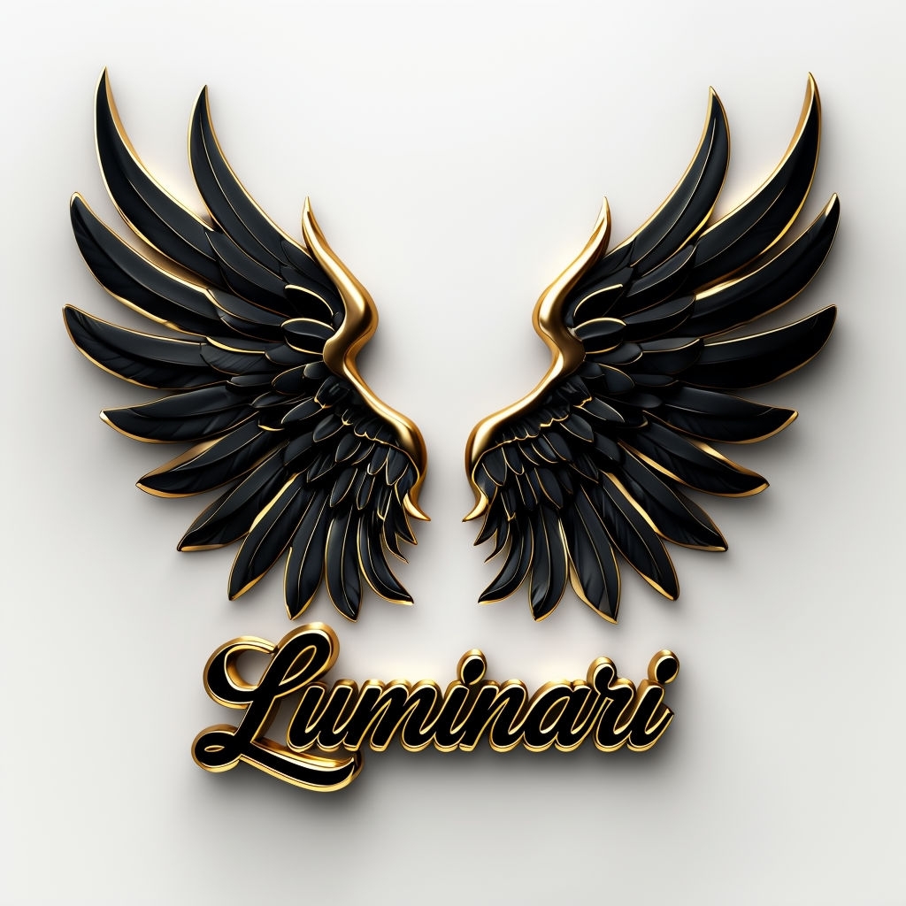 Elegant Black and Gold Eagle Wings Logo Design