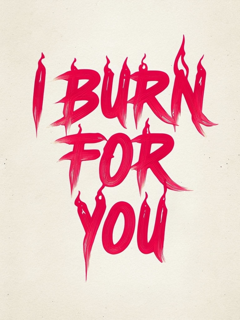I Burn For You Bold Typography Passionate T-Shirt