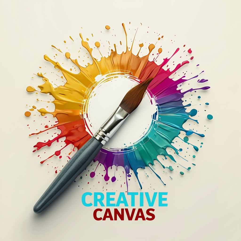 Vibrant Creative Canvas Paintbrush Art for Modern Artists Poster