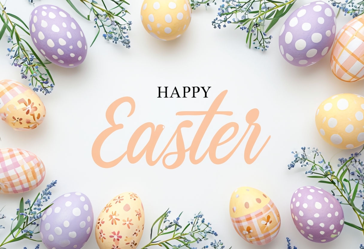 Colorful Happy Easter Design for Festive Event Sign