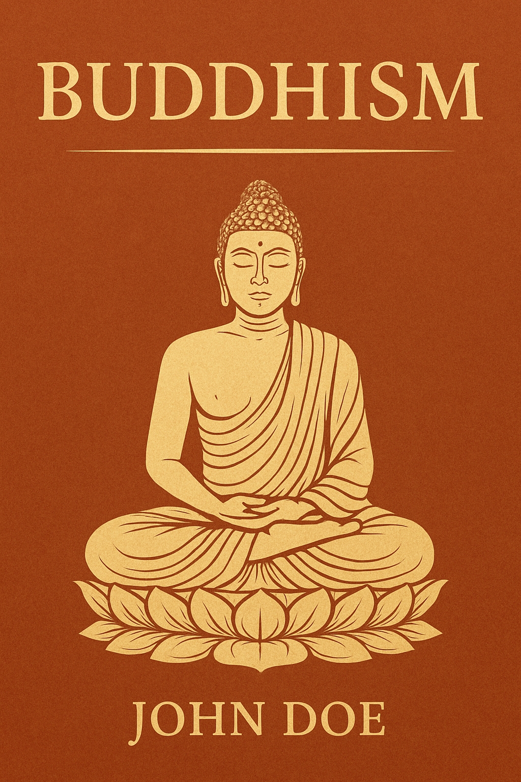 Serene Buddha on Lotus Flower Minimalist eBook Cover Design