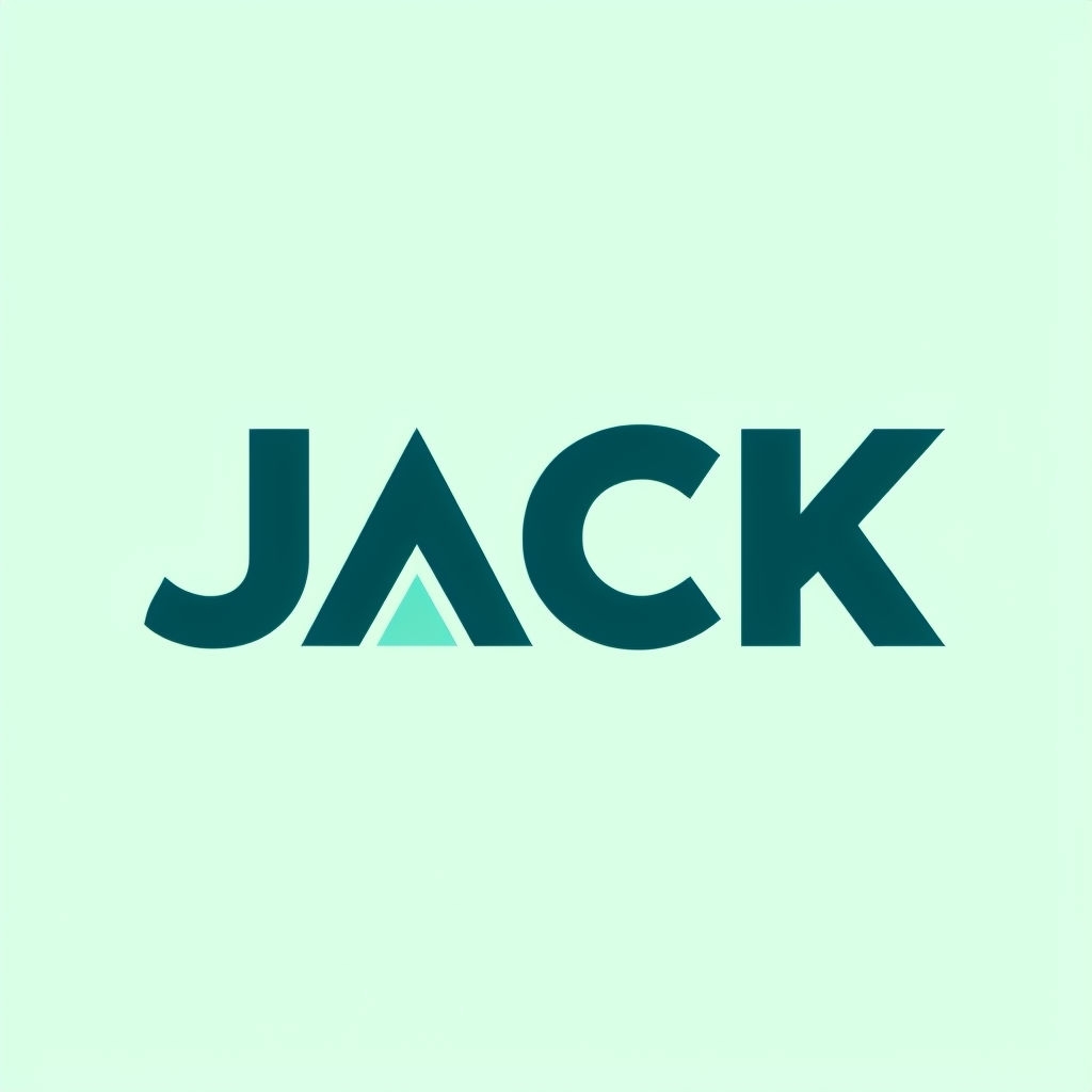 Minimalist Dark Teal JACK Logo with Triangle Accent Design Logo