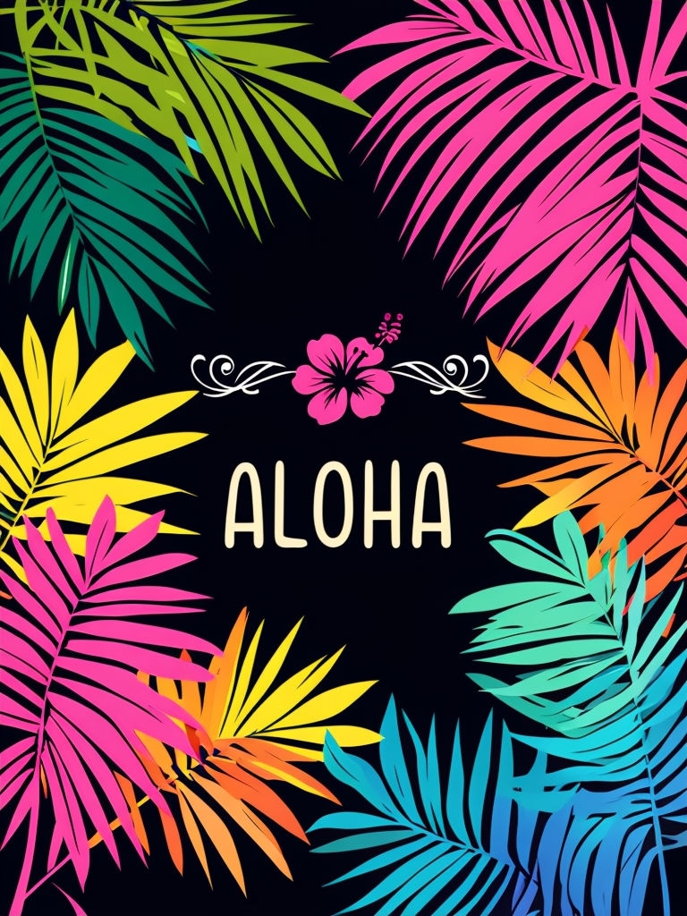 Vibrant ALOHA Tropical Palm Fronds T-Shirt