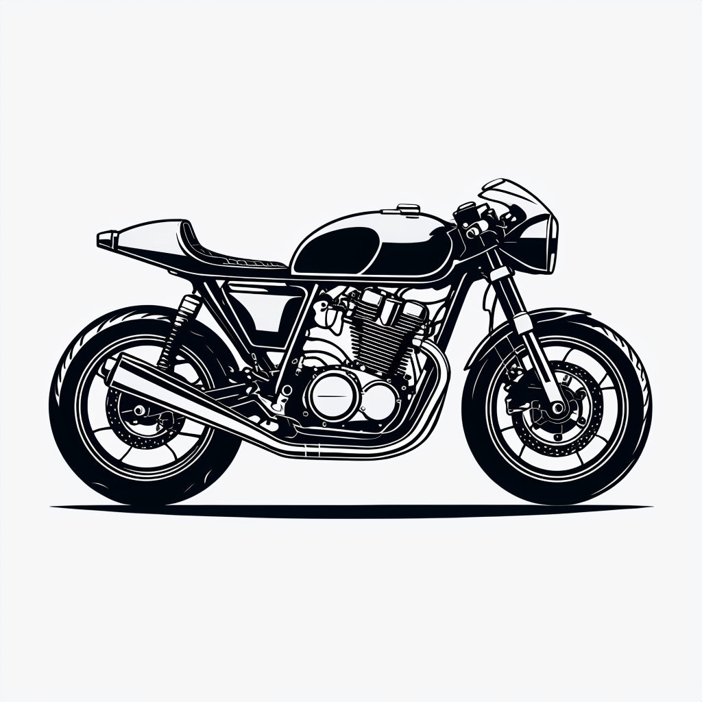 Vintage Café Racer Motorcycle Illustration for Enthusiasts Mug