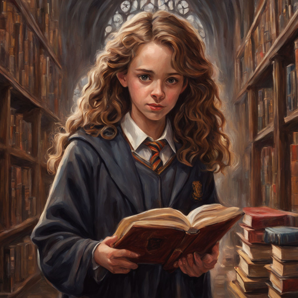 Hermione Granger with book at Hogwarts library by Игорь Манохин ...